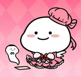 🌟 cute, kawaii, cartoon, character, pink, ghost telegram sticker