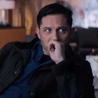 😒 Eddie Brock Venom Tom Hardy, homme, acteur, portrait, film, sérieux telegram sticker