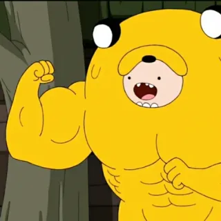 😜 Jake Adventure Time Adventure Time, Jake, Cartoon, Muscles, Funny, Cartoon Network telegram sticker