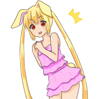 😳 Anime, Królik, Dziewczyna, Słodkie, Manga, Naklejka telegram sticker