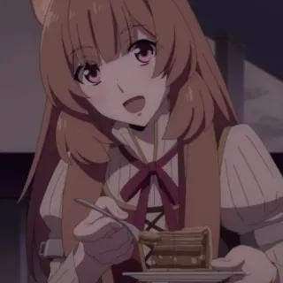 🍰 Raphtalia Rising of the Shield Hero Anime, Carino, Ragazza, Raphtalia, Tanuki, Cibo telegram sticker