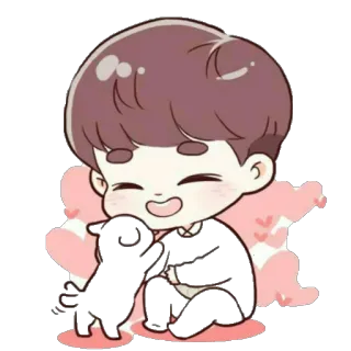 😍 sticker, cartoon, chibi, cute, character telegram sticker