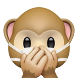 🙊 monyet, emoji, masker, jangan bicara, pandemi, COVID-19 whatsapp sticker