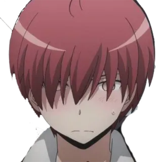 😔 Karma Akabane Assassination Classroom อนิเมะ, เด็กผู้ชาย, ผมแดง, ชุดนักเรียน, ซุกซน, ตัวละคร, แฟนอาร์ต telegram sticker