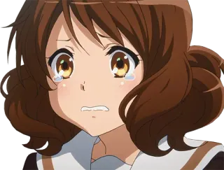 😢 Anime, Traurig, Mädchen, Weinend, Tränen, Emotional, Charakter whatsapp sticker
