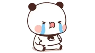🍩 panda, crying, sad, kawaii, cute, animal, bear telegram sticker
