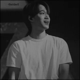 🗽 -IIwilderII hombre, retrato, sonriendo, blanco y negro, casual, camiseta telegram sticker