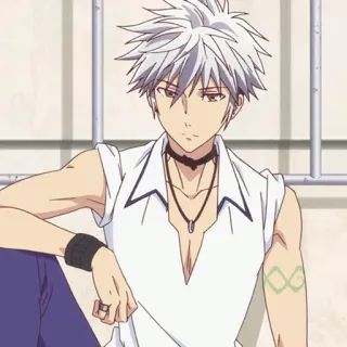 🐮 Hatsuharu Sohma Fruits Basket anime, character, Hatsuharu Sohma, Fruits Basket, male, white hair telegram sticker