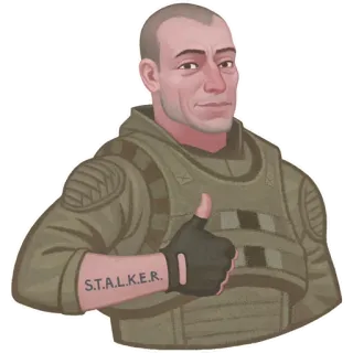 👍 S.T.A.L.K.E.R. Stalker, Videogame, Duim omhoog telegram sticker