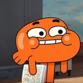 😬 Darwin Watterson The Amazing World of Gumball kartun, ikan, oranye, antropomorfik, tersenyum telegram sticker
