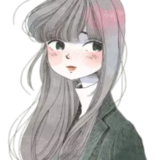 🙄 Mädchen, Frau, Kunst, Aufkleber, Cartoon, Illustration telegram sticker