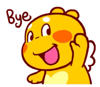 🌝 Bye bye мультфильм, прощание, до свидания, персонаж, милый, машет рукой, очаровательный whatsapp sticker