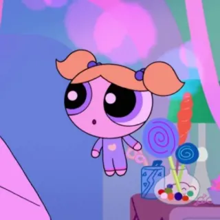 ❄️ Bubbles Powerpuff Girls Пузырьки, Суперкрошки, мультфильм, милый, симпатичный, персонаж telegram sticker