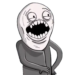 😂 Meme, Internet Meme, Lustig, Trollface, Cartoon telegram sticker