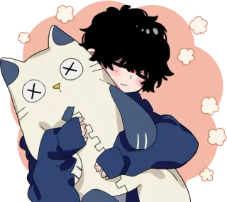 😴 anime, mèo, dễ thương, kawaii, hoạt hình telegram sticker