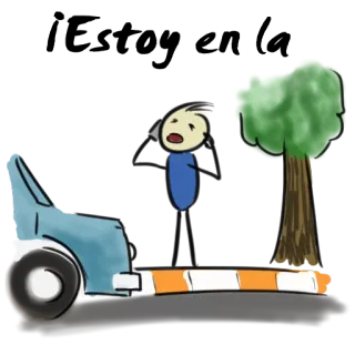 ☝ Oops! desenho animado, acidente, acidente de carro, árvore, dirigindo, personagem de desenho animado telegram sticker