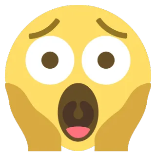 😱 Emoji, Schock, Angst, Schrei, Ausdruck, Gelb whatsapp sticker