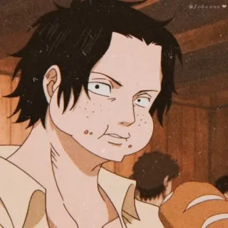 🌟 Portgas D. Ace One Piece Anime, One Piece, Portgas D. Ace, Ace, Mangiare, Cartone animato, Divertente whatsapp sticker
