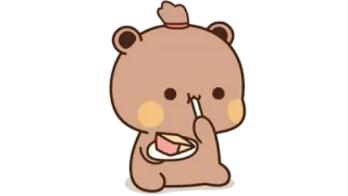 🫖 oso, dibujos animados, lindo, postre, pastel, kawaii telegram sticker