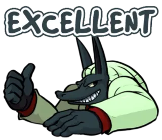 👍 EXCELLENT excelente, perro, pulgar arriba, aprobación telegram sticker