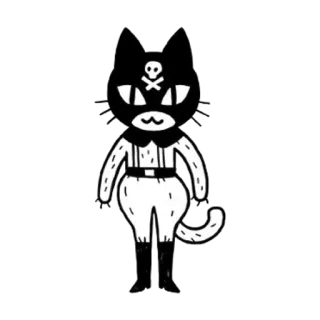 😼 Cartoon, Pirat, Skelett, Schädel, Knochen, Militär telegram sticker