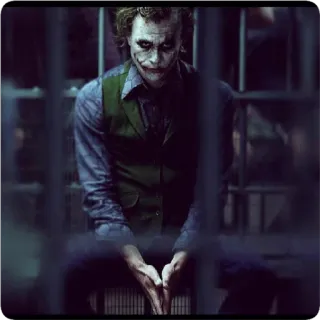 😐 Joker The Dark Knight 悪役, 映画, ピエロ, 犯罪, ゴッサム, ヒース・レジャー, DCコミックス telegram sticker