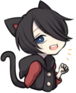 😃 кот, котомальчик, аниме, каваий, милый, нэко whatsapp sticker