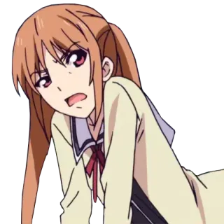 👩 Anime, Garota, Uniforme escolar, Desenho animado telegram sticker
