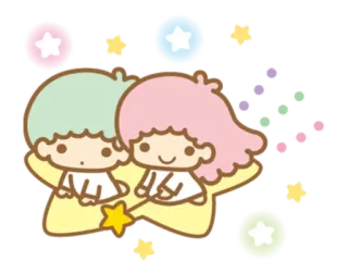 🙂 Little Twin Stars kawaii, fofo, Sanrio, estrelas, pastel, kitsch telegram sticker