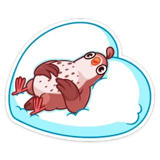 ☹️ bird, cute, animal, lying down, cartoon telegram sticker