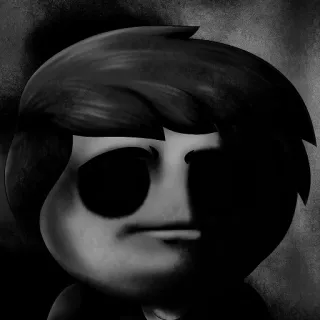 😡 blanco y negro, tenebroso, ominoso, personaje, escala de grises whatsapp sticker