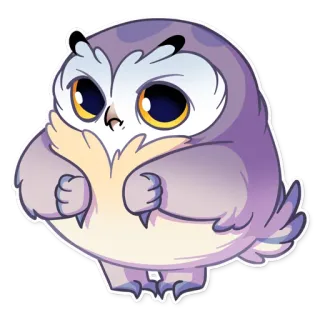 👎 burung hantu, burung, lucu, kartun, binatang, stiker telegram sticker