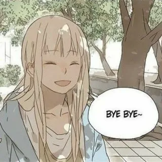🌟 BYE BYE~ Anime-Mädchen, Tschüss, Bye, Cartoon, Manga, Abschied whatsapp sticker