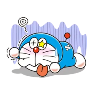 😖 Doraemon Doraemon, Dibujos animados, Personaje, Anime, Agotado, Enfermo telegram sticker