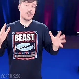 🥵 MrBeast BEAST mrbeast, youtube, influenceur, jimmy donaldson, créateur de contenu whatsapp sticker