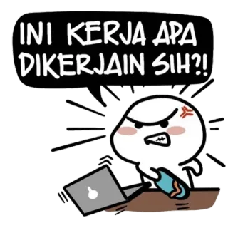 😤 INI KERJA APA DIKERJAIN SIH?! bravo, trabalho, computador, irritado, estresse telegram sticker