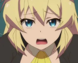 😟 anime, worried, frightened, blonde, girl telegram sticker
