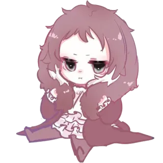😕 Chibi, Cartoon, Anime, Figur, Niedlich, Manga telegram sticker