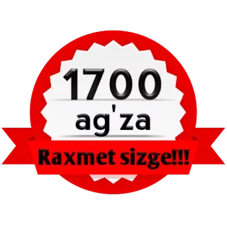 😕 1700 ag'za
Raxmet sizge!!! telegram sticker