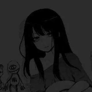 🖤 Anime, Traurig, Mädchen, Puppen, Dunkel telegram sticker