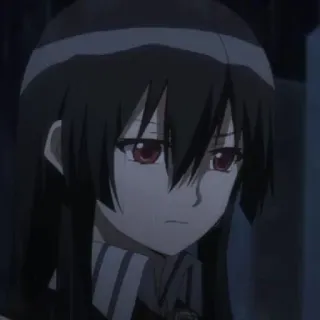 😞 Akame Akame ga Kill! Аниме, Персонаж, Акаме, Черные волосы, Красные глаза, Девушка telegram sticker