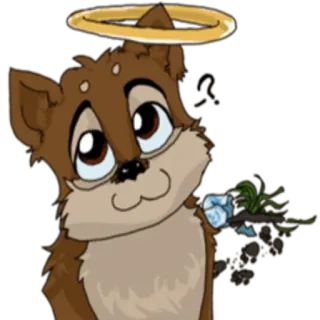 😇 Kreskówka, Zwierzę, Halo, Słodki telegram sticker