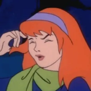 🐶 Daphne Blake Scooby Doo daphne, scoobydoo, cartoon, thinking telegram sticker