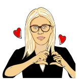 ❤️ woman, heart, love, glasses, cartoon telegram sticker