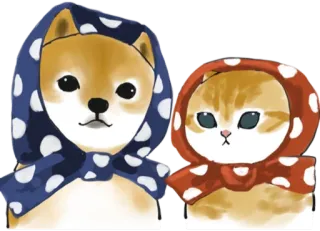 🎀 dog, cat, animal, cute, scarf telegram sticker