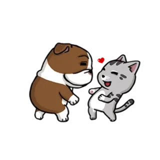 💏 hond, kat, dier, schattig, vriendschap telegram sticker