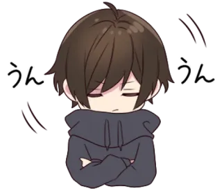 😌 うん anime, mangá, entediado, cansado, preguiça, menino, fofo telegram sticker
