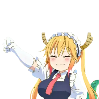 👊 Tohru Miss Kobayashi's Dragon Maid Anime, Dragon, Maid, Mignon, Tohru, Miss Kobayashi's Dragon Maid whatsapp sticker