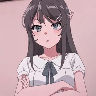 🌼 Mai Sakurajima Rascal Does Not Dream of Bunny Girl Senpai anime, ragazza, coniglio, Sakurajima, carina telegram sticker
