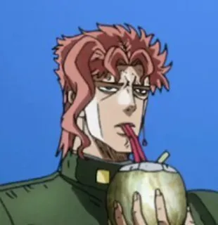 🧃 Kakyoin Noriaki JoJo's Bizarre Adventure 动漫, 花京院, JOJO, 奇妙, 冒险, 樱桃, 椰子 telegram sticker